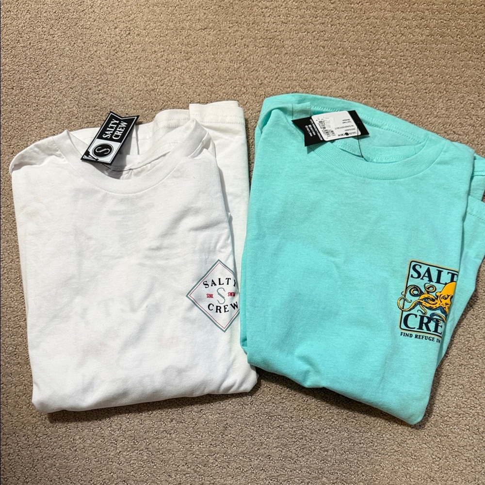 Salty Crew youth White and Aqua T-Shirts
